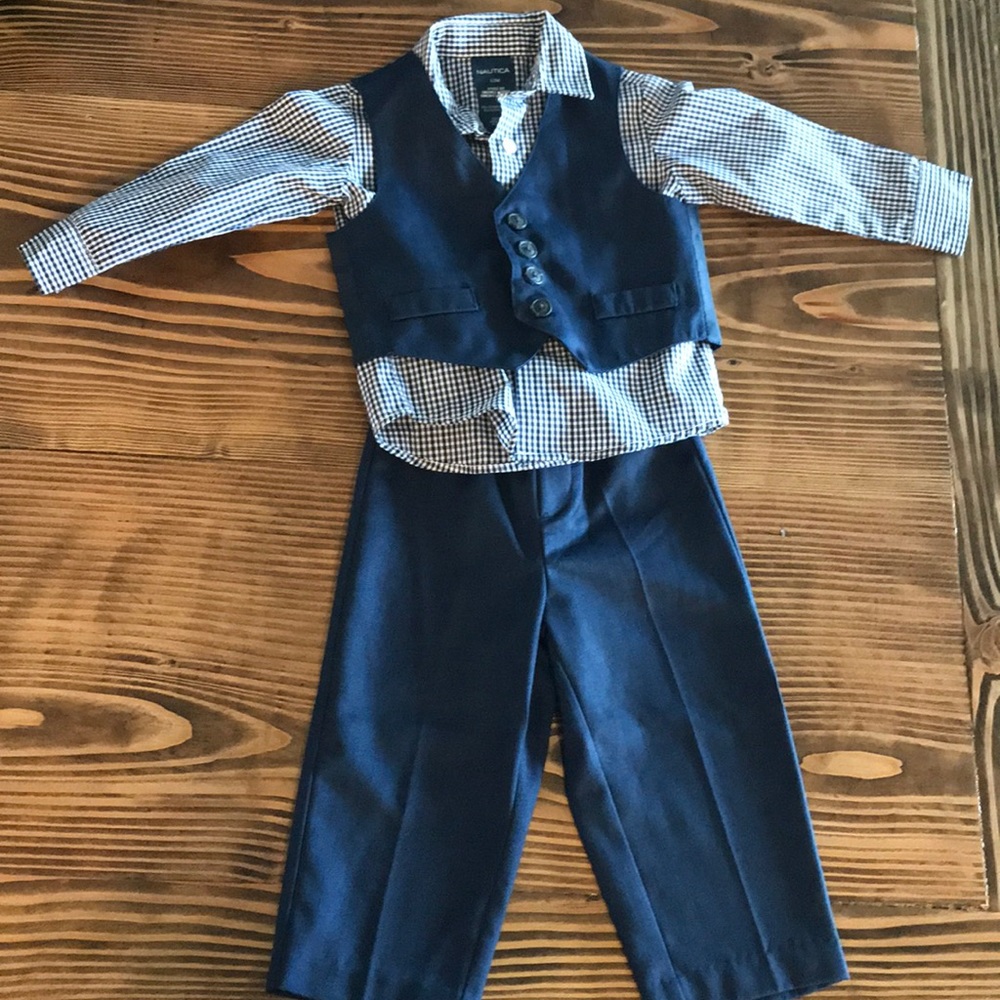 Navy blue Nautica 12 month 3 piece suit